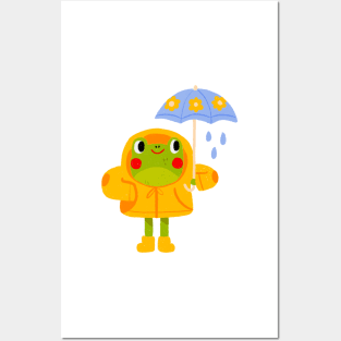 raincoat frog Posters and Art